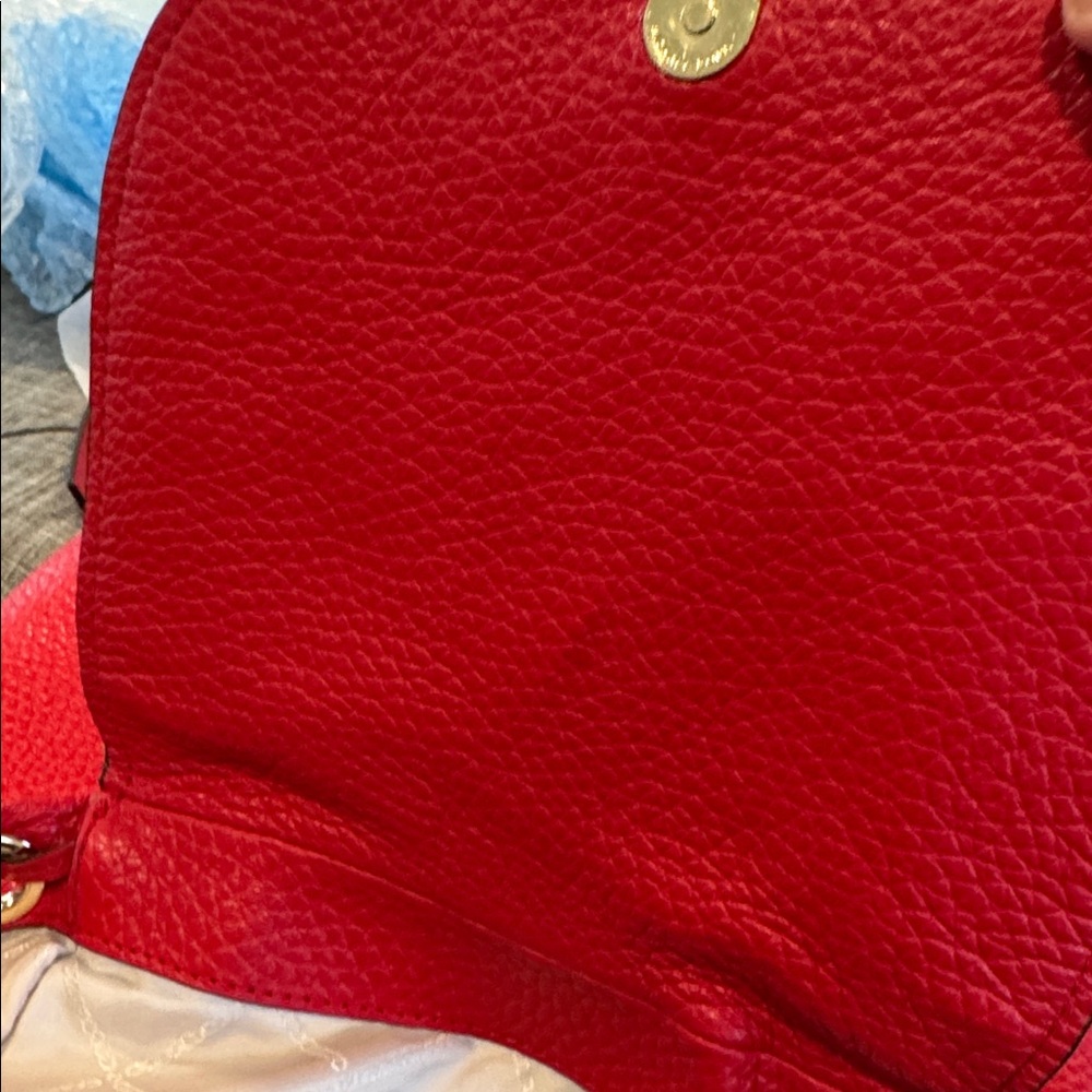 Michael Kors Viv Red Leather Convertible Backpack Crossbody - Picture 15 of 17